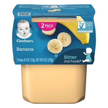Gerber Second Foods Banana 2-Pack Baby Food, 4oz