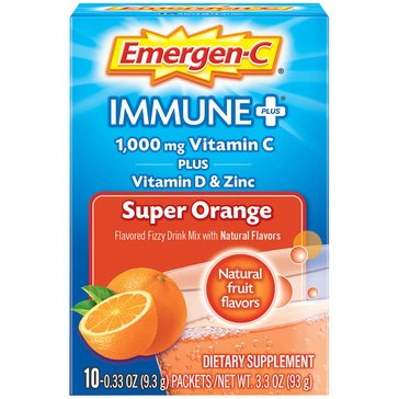 Emergen-C Immune1000mg Vitamin C Plus D & Zinc Orange Powder, 10-servings