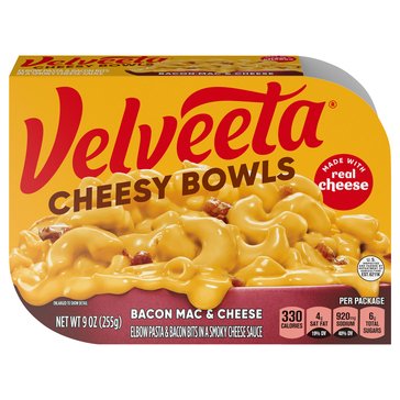 Velveeta Cheesy Macaroni & Cheese with Bacon Bowl, 9oz