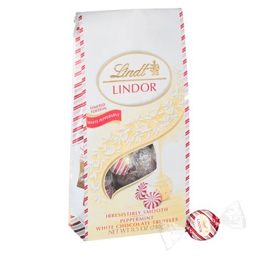 Lindt Lindor Holiday Peppermint White Chocolate Truffles, 8.5oz