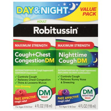 Robitussin DM Max Day/Night, 4 + 4oz