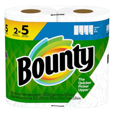 Bounty Plus Select-A-Size Double Roll Paper Towels, 2-Count