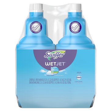 Swiffer WetJet Floor Cleaner Solution Fresh Scent Double Pack, 2x42.3oz