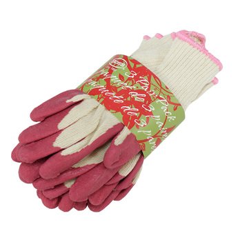 Boss Pink Latex Palm String Knit Gloves, 3-Pack