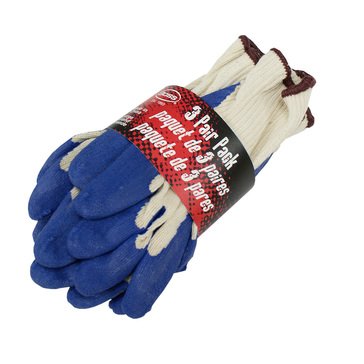 Boss Blue Latex Palm String Knit Gloves, 3-Pack