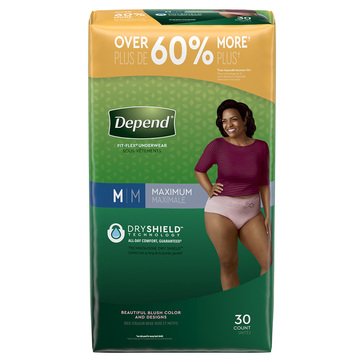 Depend Women's Fit-Flex Medium Value Pack Underwear, 30-count