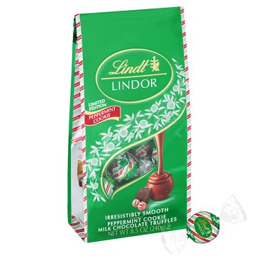 Lindt Holiday Peppermint Cookie Milk Chocolate Truffles, 8.5oz