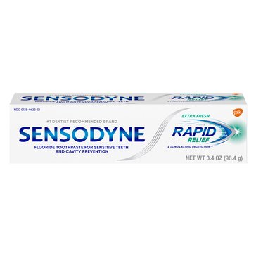 Sensodyne Rapid Relief Extra Fresh Toothpaste, 3.4oz