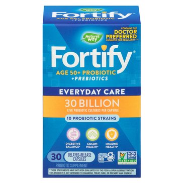 Nature's Way Fortify 50Plus Daily Probiotic Capsules, 30-Count