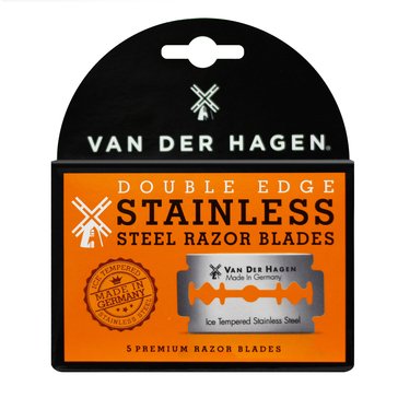 Van Der Hagen 5 Pack Stainless Steel Razor Blade Refill