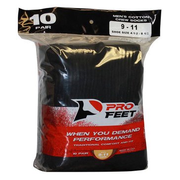 ProFeet Men's Crew Socks,10-Pack