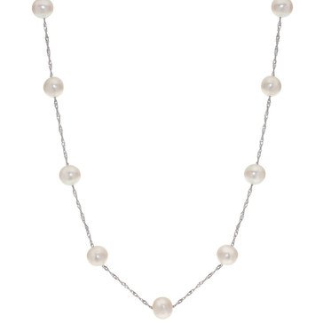 Imperial 7-8mm Sterling Silver Freshwater Pearl Station Necklace