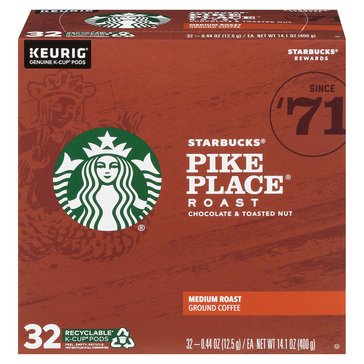Starbucks Pike's Place Roast K-Cup Pods, 32-count