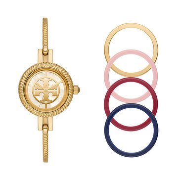 Tory Burch Women's Reva Gold Tone Stainless Steel Bangle Gift Set, 27mm