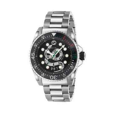 Gucci Men's Steel Case King Snake Steel Bracelet Watch 