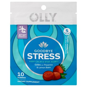 OLLY Travel and Trial Size Goodbye Stress Gummies 10 Count Packet