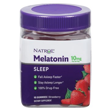 Natrol Melatonin 10mg Gummies Strawberry, 90-count