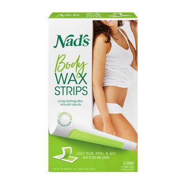 Nad's Hair Removal Body Wax Strips for Sensitive Skin 24-Count