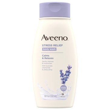 Aveeno Stress Relief Lavender Chamomile Ylang Ylang Body Wash 18oz