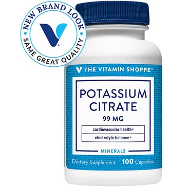 The Vitamin Shoppe Potassium Citrate 99mg Capsules, 100-count