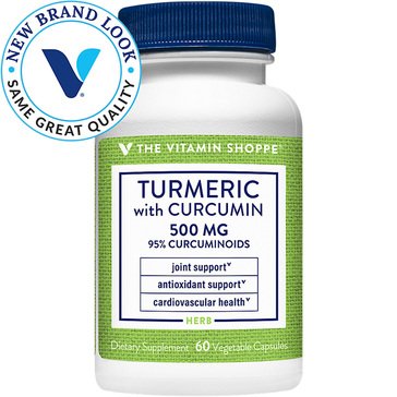 The Vitamin Shoppe Turmeric with Curcumin 500mg Vegetarian Capsules, 60-count