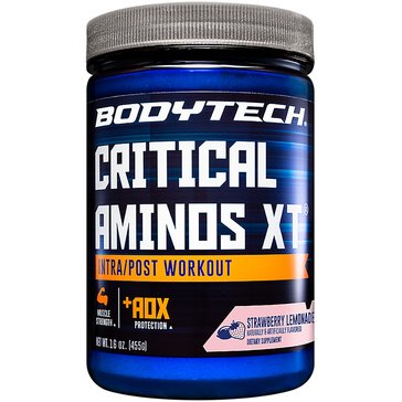BodyTech Critical Aminos XT Intra/Post Workout Strawberry Lemonade Powder, 45-servings 