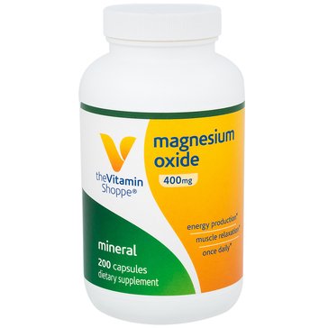 The Vitamin Shoppe 400mg Magnesium Oxide Tablets, 200-count