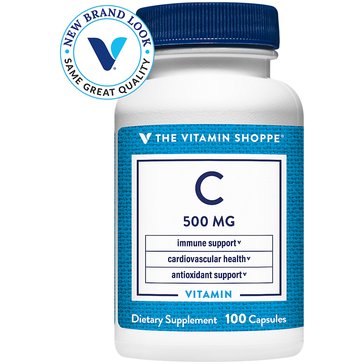The Vitamin Shoppe Vitamin C 500mg Capsules, 100-count 