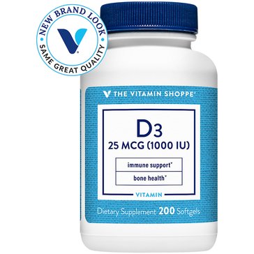 The Vitamin Shoppe Vitamin D3 1000 IU Softgels, 200-count