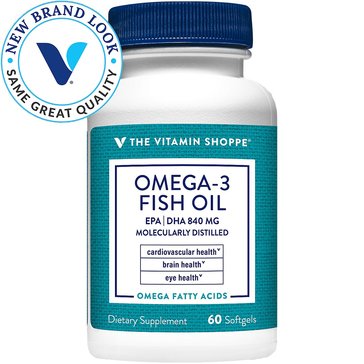 The Vitamin Shoppe Omega 3 Fish Oil EPA/DHA Softgels, 60-count 