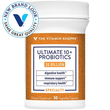The Vitamin Shoppe Ultimate 10+ Probiotics 20 Billion CFUs Vegetable Capsules, 30-count