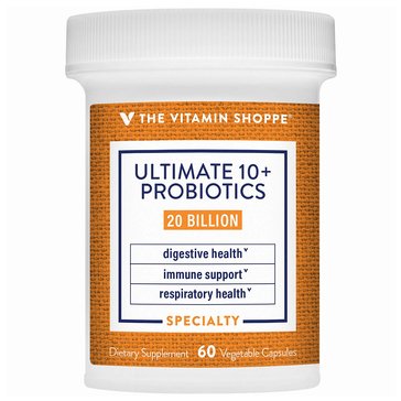 The Vitamin Shoppe Ultimate 10+ Probiotics 20 Billion CFUs Vegetable Capsules, 60-Count
