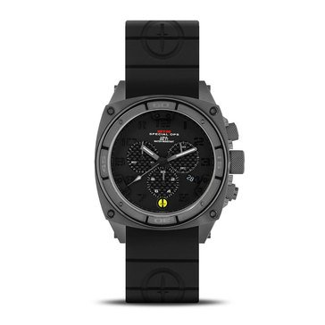 MTM Special Ops Predator II Gray Titanium Black Carbon/Black Band Chronograph Watch, 45mm