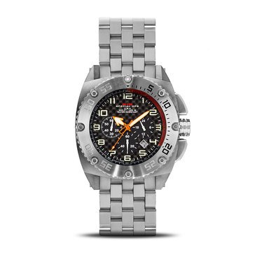 MTM Special Ops Patriot Silver Stainless Steel Chronograph Watch 