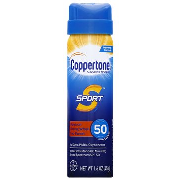 Coppertone Sport SPF 50 Spray Travel Size, 1.6oz