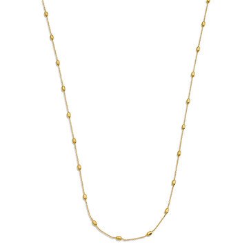 14K Yellow Gold Oval Bead Station Chain