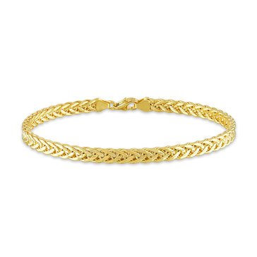 10K Yellow Gold 4-Sided Wheat Link Bracelet