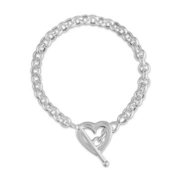 Rolo Heart Bracelet, Sterling Silver