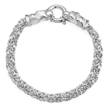 Sterling Silver Byzantine Braclet With Panther Head