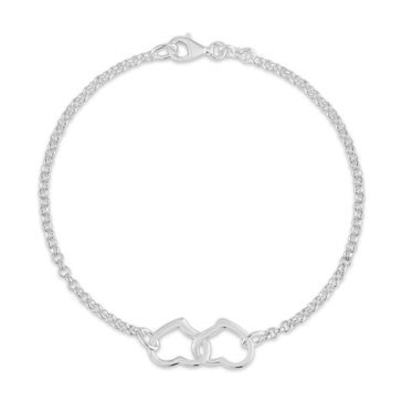 Polished Interlocking Link Sterling Silver Anklet