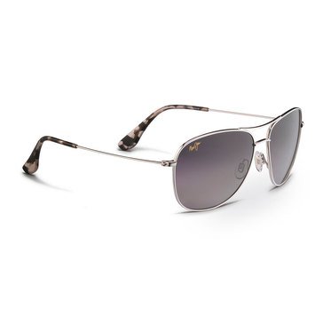 Maui Jim Unisex Cliff House Silver Aviator Sunglasses