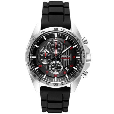 Seiko Men's Essentials Black Silicone Strap Watch 