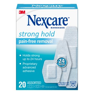 Nexcare Strong Hold Pain-Free Removal Bandages, 20-Count
