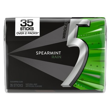 Wrigley Five Rain Spearmint Gum, 35-Sticks