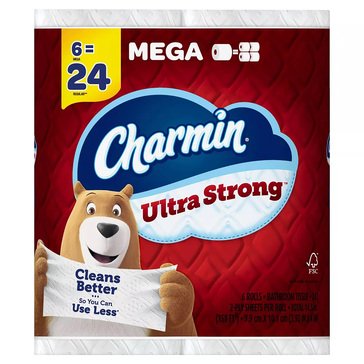 Charmin Ultra Strong Toilet Paper, 6 Super Mega Rolls