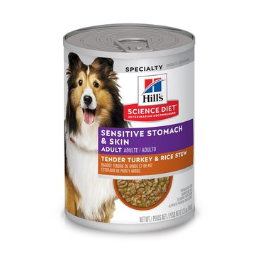 Science Diet Adult Sensitive Stomach & Skin Turkey & Rice Stew 12.5oz