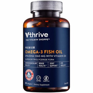 The Vitamin Shoppe Premium Omega-3 Fish Oil,60 Softgels