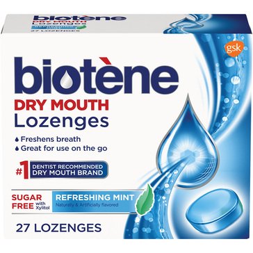 Biotene Dry Mouth Refreshing Mint Lozenges, 27-count