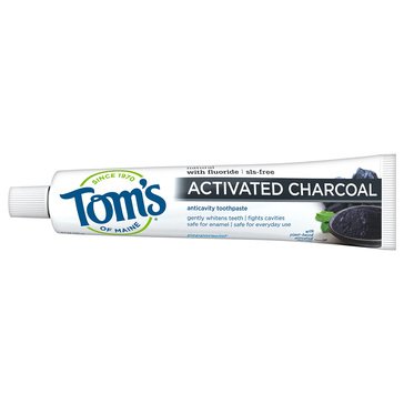 Toms Peppermint Activated Charcoal Anticavity Toothpaste, 4.7oz