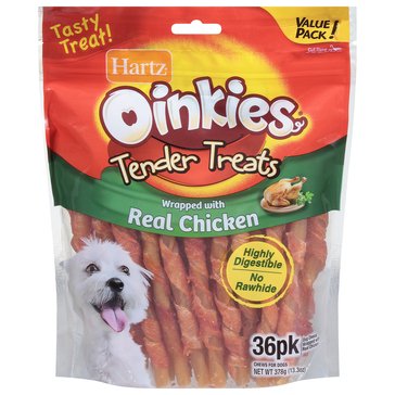 Hartz Oinkies Tender Treats Wrapped In Chicken 36Pk